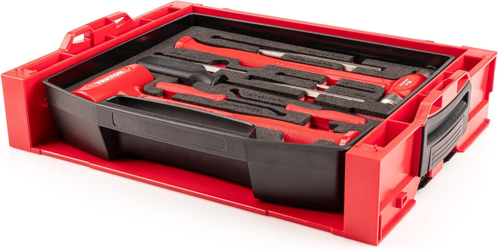 TEKTON Hammers, Pry Bars, Punches, and Chisels Set with Open Top Drawer and Rack (9-Piece) | OLB94701