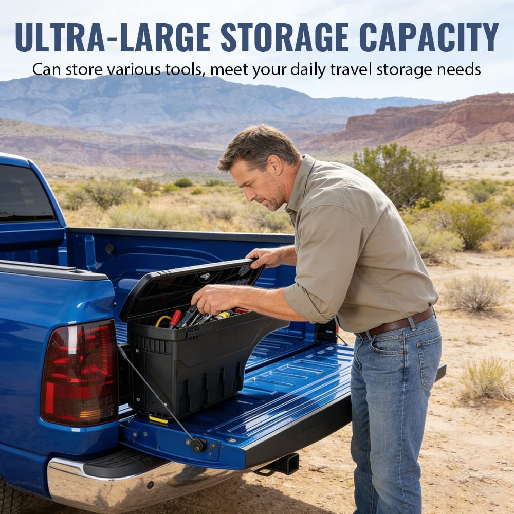 PIT66 Truck Bed Storage Box Left and Right Side Compatible with Ford F150 1997-2014