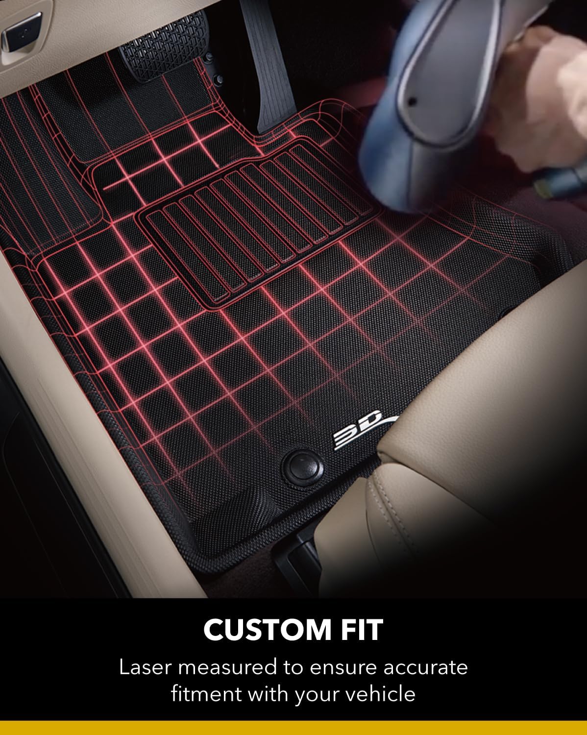3D MAXpider All-Weather Floor Mats for Lexus RX330 / 350 2004-2009 Custom Fit Car Floor Liners, Kagu Series (1st & 2nd Row, Black) (L1LX03901509)