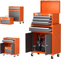 Tool Chest 4 Drawer,Large Rolling Tool Chest with Wheels,Detachable Top Tool Box,Metal Rolling Tool Box with Wheels for Garage Workshop,Orange