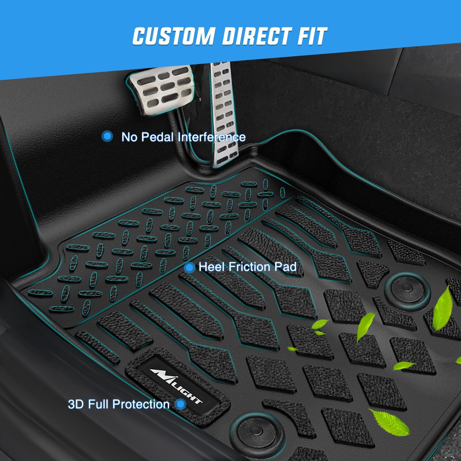 Nilight TPE Floor Mats for Volkswagen Tiguan 2009 2010 2011 2012 2013 2014 2015 2016 2017 All Weather Custom Fit Heavy Duty Floor Liners