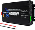 3000W Pure Sine Wave Inverter, Vehicle Converter,12V DC to 110V 120V AC for Car, RV, Truck, Home, Solar Power Inverter with LCD Display