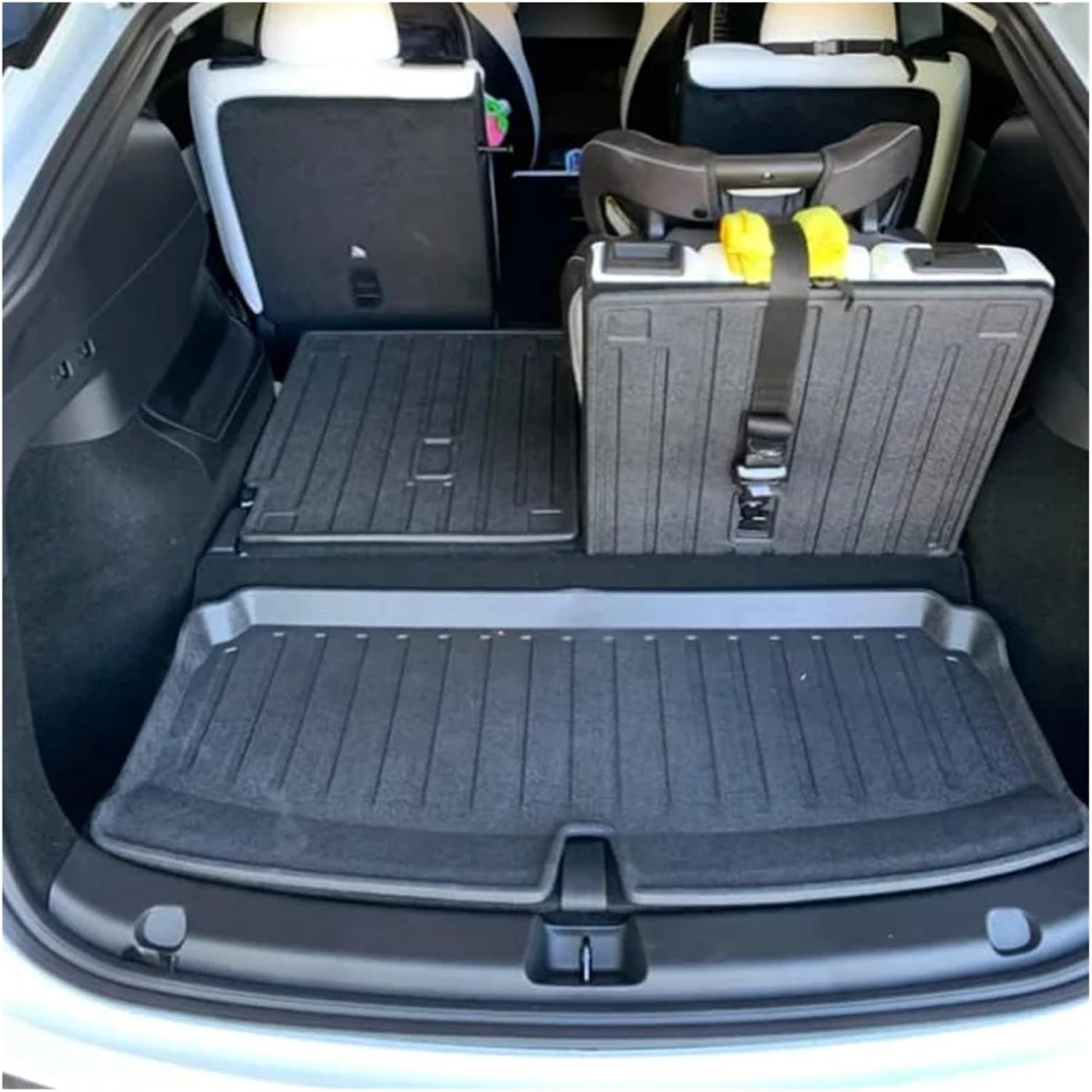 Compatible with Tesla Model Y 7 Seater and Model Y 5 Seat All Weather TPE Waterproof Anti-Slip Floor Mat Cargo Liner 2020-2023 Accessories(Y-7-Seat FL-4-LHD)