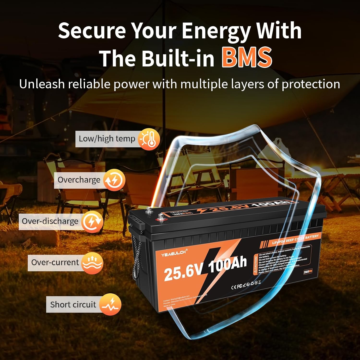 24V 100Ah LiFePO4 Lithium Battery with 100A BMS 2560Wh Up to 15000+ Deep Cycles Rechargeable Battery Perfect for RV Trolling Motor Marine Solar Off-Grid Systems