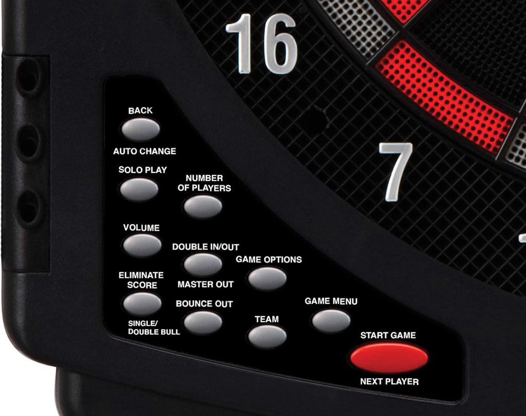 Viper Solar Blast Electronic Dartboard, 15.5 in Regulation Target, 43 Games, 16 Players, LED Scoreboard, 6 Darts Included, Black