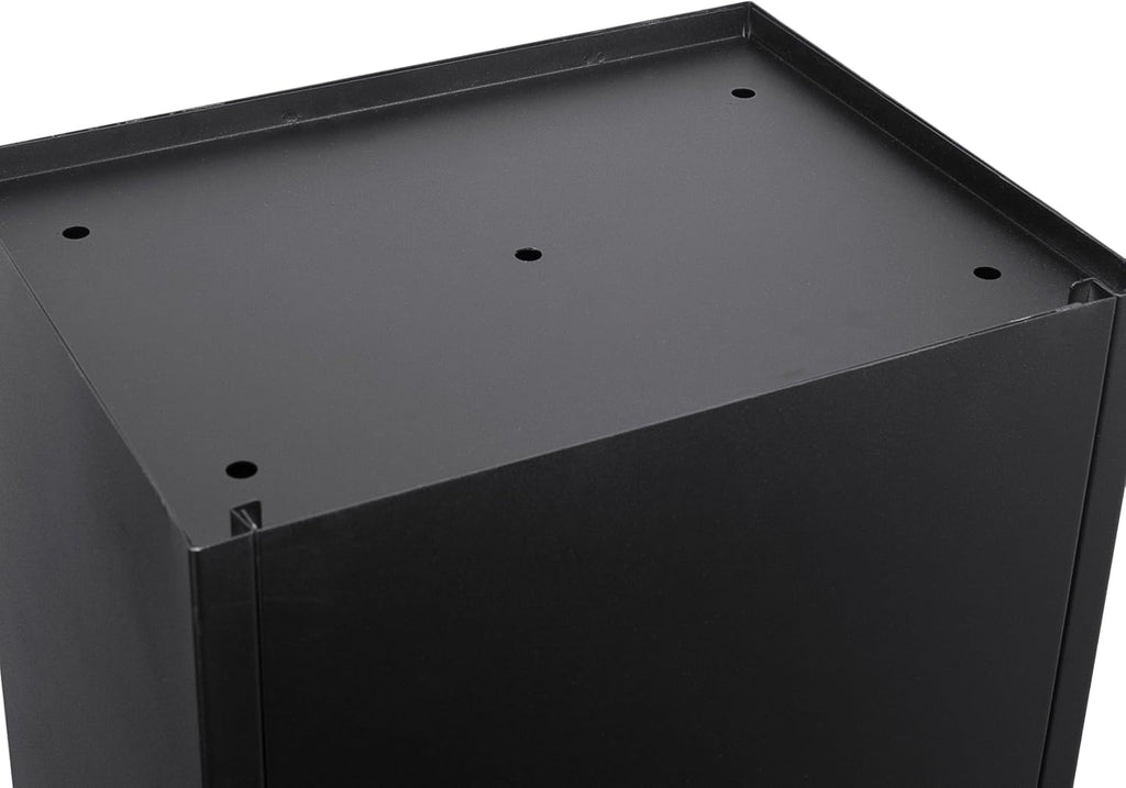 Winbest Steel Freestanding Floor Lockable Large Drop Slot Mail Box with Parcel Compartment, Black