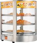 VEVOR 3-Tier Commercial Food Warmer Display, 800W Food Display Warmer with LED Light, Adjustable Shelf and Stainless Steel Frame, 86℉~185℉ Air Heating, 60L for Hamburger, Pizza, Bread, Fried Chicken
