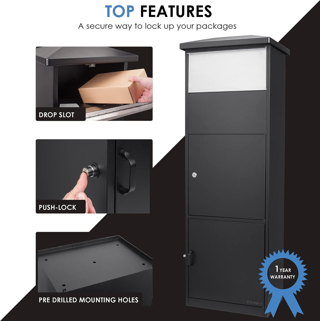 MPB-600 Black Parcel Mail Drop Box,Bi