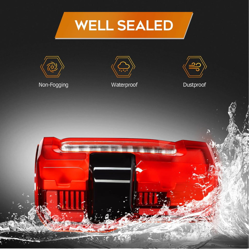 Tail Lights Fit 2023-2024 for F-250 Super Duty, 2023-2024 for F-350 Super Duty Driver & Passenger Side Tail Light Assembly Black Housing Red Lens FO2800294