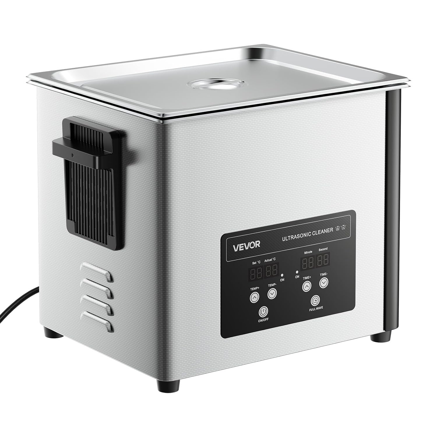 VEVOR 10L Ultrasonic Cleaner, Professional 180W Ultrasonic Cleaner Machine with Digital Display and Cleaning Basket, 40kHz Stainless Steel Cleaning Machine Ideal for Jewelry, Coins, Watches, Razors