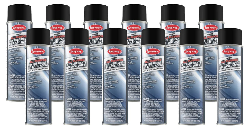 Sprayway All Purpose Industrial Silicone Lubricant - Case of 12 (20 oz) Cans, SW077