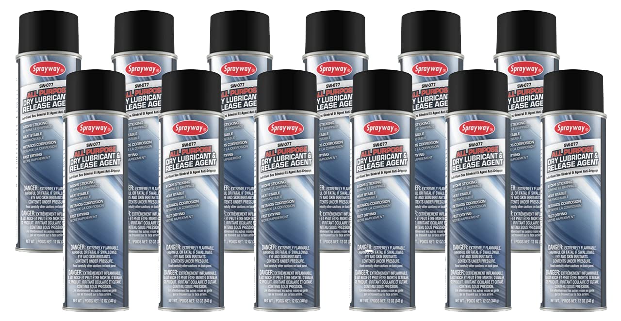Sprayway All Purpose Industrial Silicone Lubricant - Case of 12 (20 oz) Cans, SW077