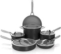 Ninja Ceramic Pro 11-Piece Cookware Set, Non-Stick Pots & Pans Set with Glass Lids, Nontoxic, PTFE Free, Ceramic Coated, Oven Safe, All Stovetops & Induction Compatible, Black, CW39011BK