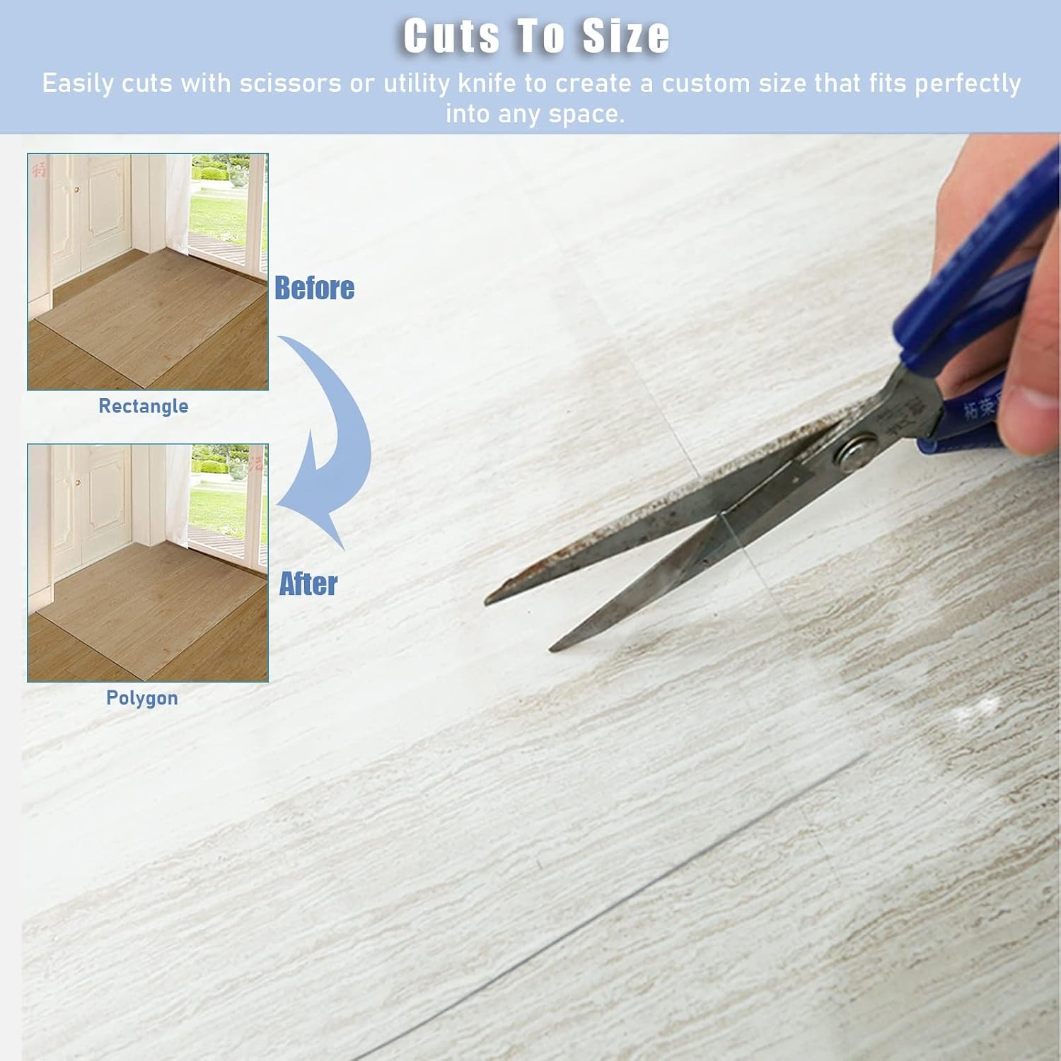 Dining Table/Office Chair Mat for Hardwood Floors, Vinyl Plastic Clear Carpet Protector, Furniture Pads Rectangular High Traffic Areas Hallway Rug (Color : Clear, Size : 1.6x3.6m(5.2x11.8ft))