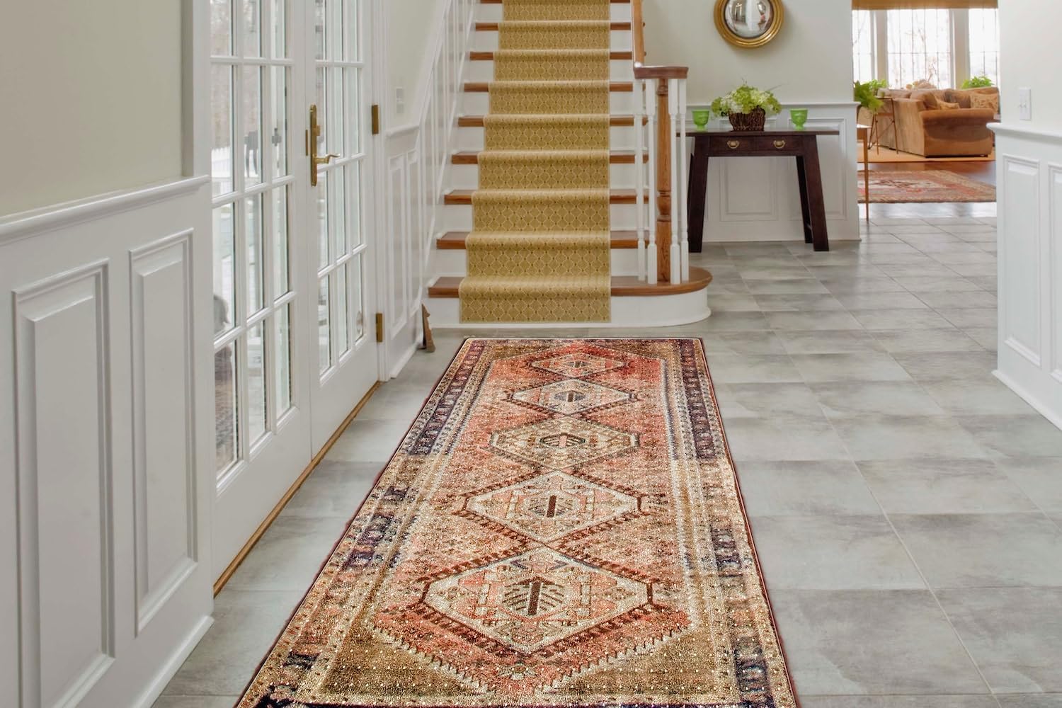 Clear Carpet Runner, USA Made, Safe, 27 x 120 Inch, 2mm Thick Cleated Vinyl, Clear Vinyl Floor Runner for Event Space Floor, Plastic Carpet Protector for Under Furniture