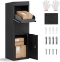 Goplus Package Delivery Boexes for Outside, 14' x 12' x 43.5' Galvanized Steel Parcel Drop Boxes with Lock, Anti-Theft Design, Package Mailbox for Home, Office, Yard, Curbside (14' x 12' x 43.5')
