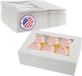 MT Products Cupcake Boxes - Size of 8' x 5.75' x 2.5' - (Case of 200) Auto Pop Up Dessert Box - White Bakery Boxes with Window for Muffins, Donuts, and Cookies - Made in the USA