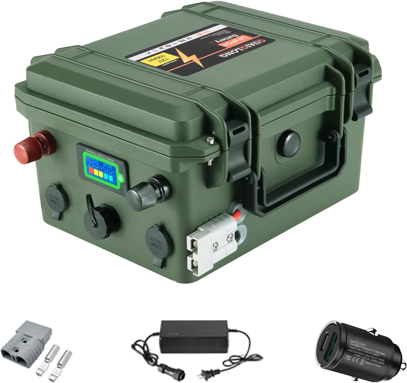 12V 100Ah LiFePO4 Battery,Built-in 100A BMS 1280Wh,8000+ Deep Cycle Marine Battery,Lithium Batteries 12V for Trolling Motor,Solar,RV and Off Grid Applications