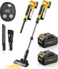qimedo V1 Cordless Vacuum with Extra 8000mAh Battery, 700W Brushless Vacuum Cleaners for Home, 6 in 1 Electric Stick Vacuum withwith Hepa Filter, Best Cordless Vacuum for Pet Hair/Hardwood Floor