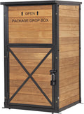 GUTINNEEN Package Delivery Boxes for Outside, Metal Frame Large Parcel Drop Box with Combination Lockable, Secure Anti Theft Package Delivery Box for Porch Curbside