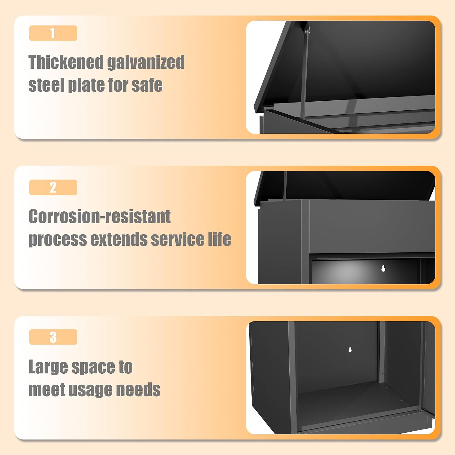 Package Delivery Boxes for outside,Enlarged 19.7 * 16.1 * 33.5 inches Delivery Box for Packages with Coded Lock,Large Space, Waterproof,Cold-Rolled Steel Drop Box for Porch, Curbside (Small)