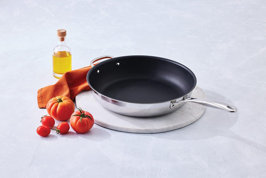 Le Creuset Tri-Ply Stainless Steel Nonstick 12.5' Deep Fry Pan with Helper Handle
