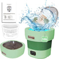 Underwear Washing Machine,15L 2.1kg 2 in 1 Mini Washing Machine and Dryer, Portable Washe, Small Washing Machine with 3 Cleaning Modes for Baby Clothes, Underwear, Camping, RV, Travel(Green)