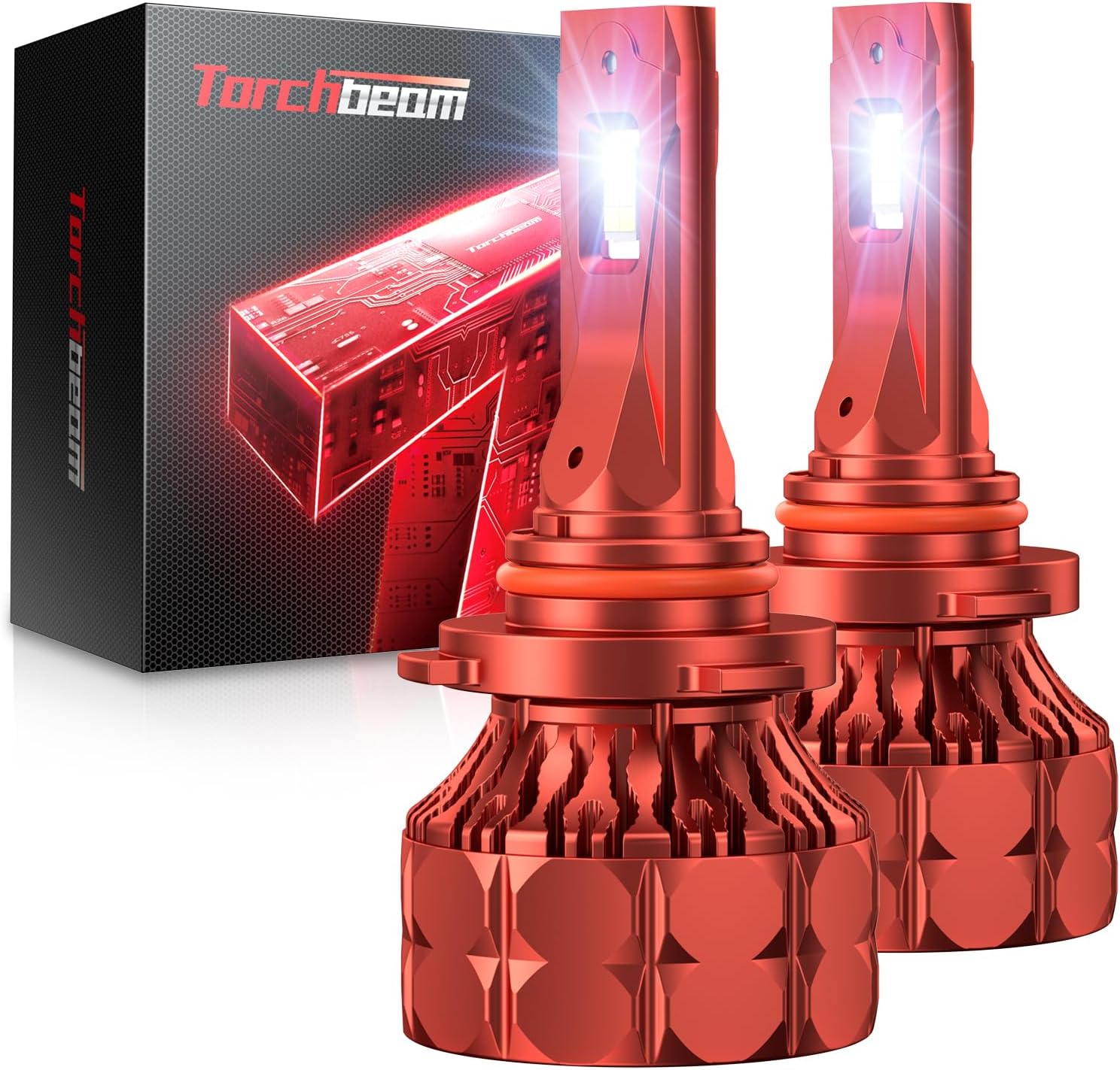 Torchbeam 9005 9006 LED Car Bulbs 120000LM, 6500K White, High Lumen Output, Precision Beam, Pack of 4