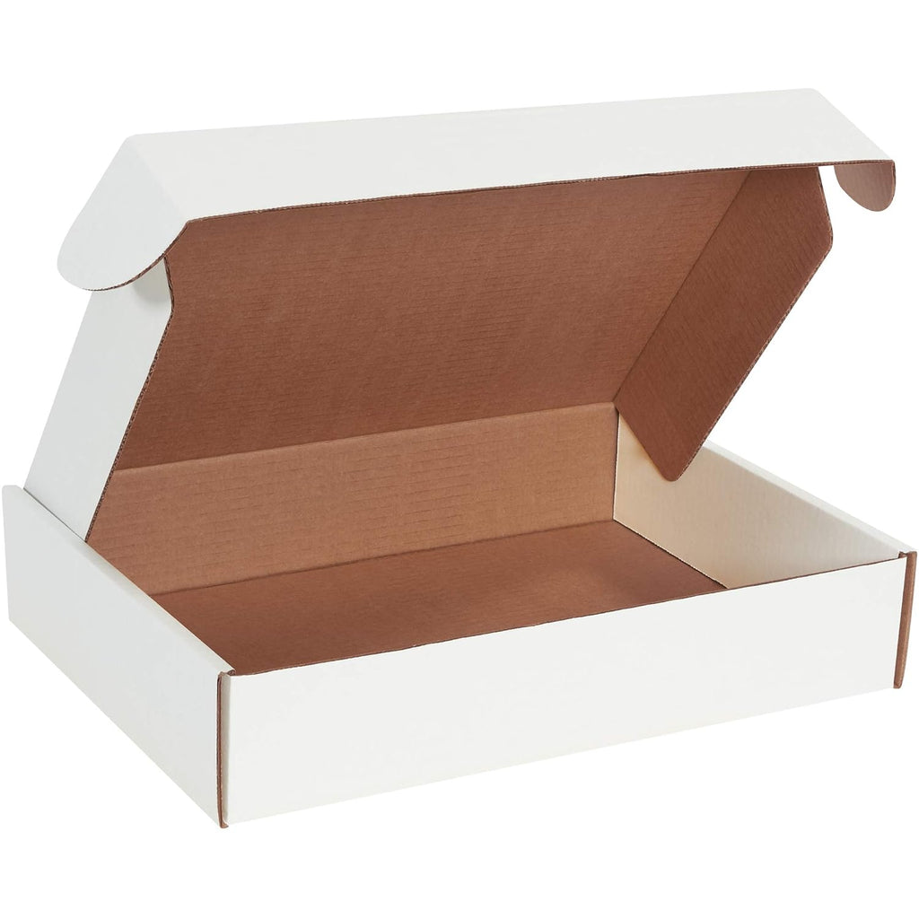 Box USA 15' Deluxe Shipping Boxes 15 1/8'L x 11 1/8'W x 3'H, 50-Pack - White Box Mailers for Packaging, Storage, Gifts or Bulk Business Orders