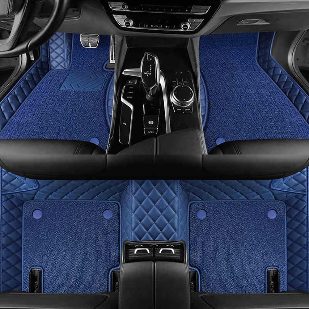 Car Floor Mats for Grand Highlander 7 Seater 2024 2025 Custom Full Coverage Double Layer Protective Carpet Mat Foot Pads Accessories,BlackNO.296(Blue)