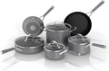 Ninja NeverStick Professional Hard-Anodized 10 Piece Pots & Pans Set, Nonstick Cookware Set, Durable, Oven Safe to 500°F, Slate Grey, C39500