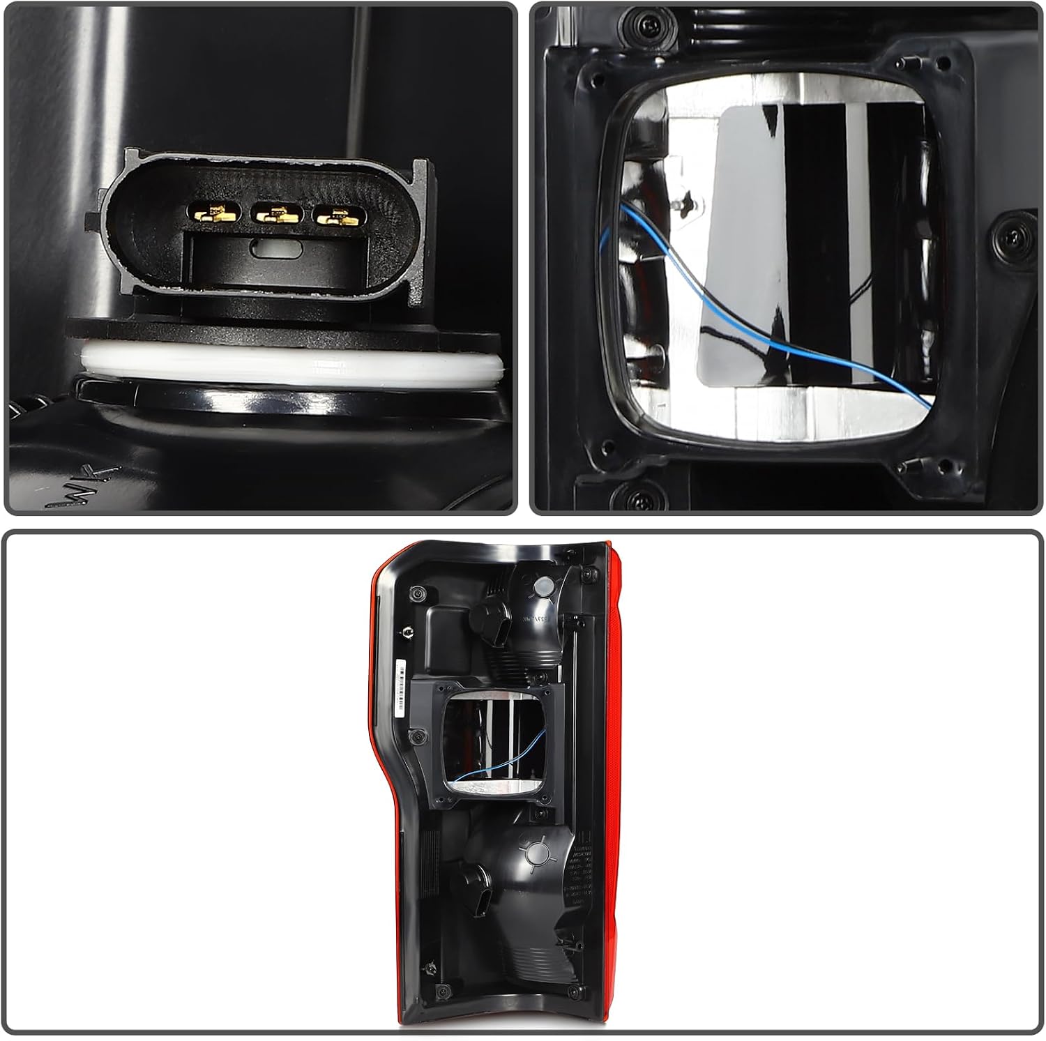 Tail Light Fit 2023-2024 for F-250 Super Duty, 2023-2024 for F-350 Super Duty Black Housing Red Lens Pair Tail Light Assembly FO2800294