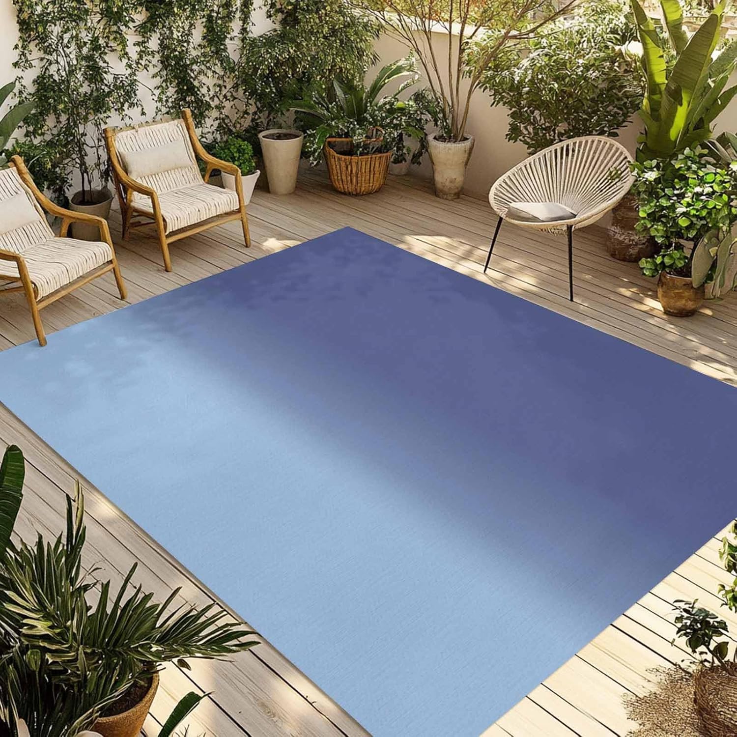 Outdoor Rug 4x6ft Patio Area Rugs Waterproof Easy Cleaning Non Shedding Thick Mats Carpet for Indoor Outdoor Porch Deck Backyard Balcony