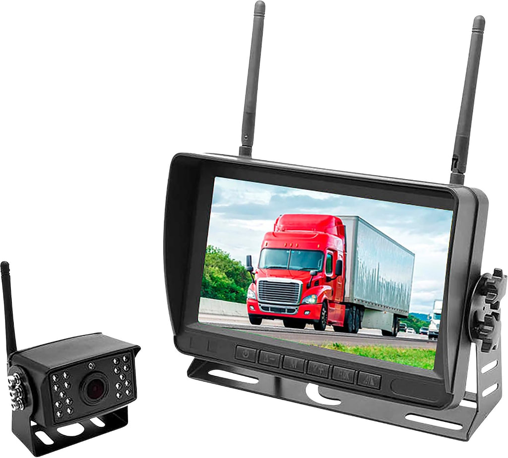 Falcon Eye 2nd Gen Wireless Backup Camera System - 200-300ft Range, 7-inch LCD Monitor & HD Night Vision Camera - Expandable Up to 4 Cams for Trucks, RVs & Fleets