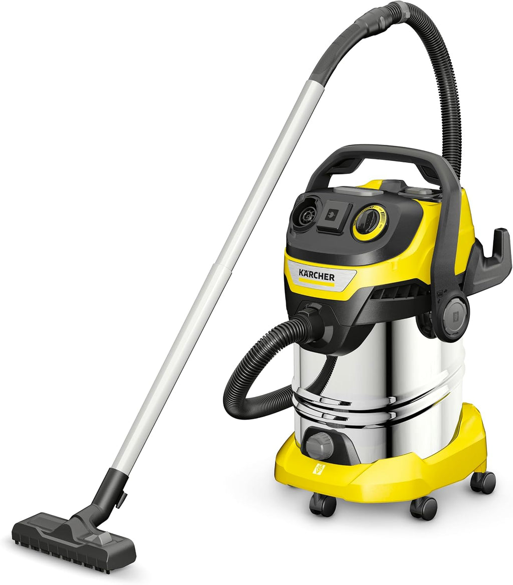 Kärcher Wet/Dry Vacuum Cleaner WD 6 P S V -30/6/22/T, blowing function, power: 1300 W, stainless steel tank: 30 l, suction hose: 2.2 m, with socket, tool hose & adapter, flat filter, nozzles