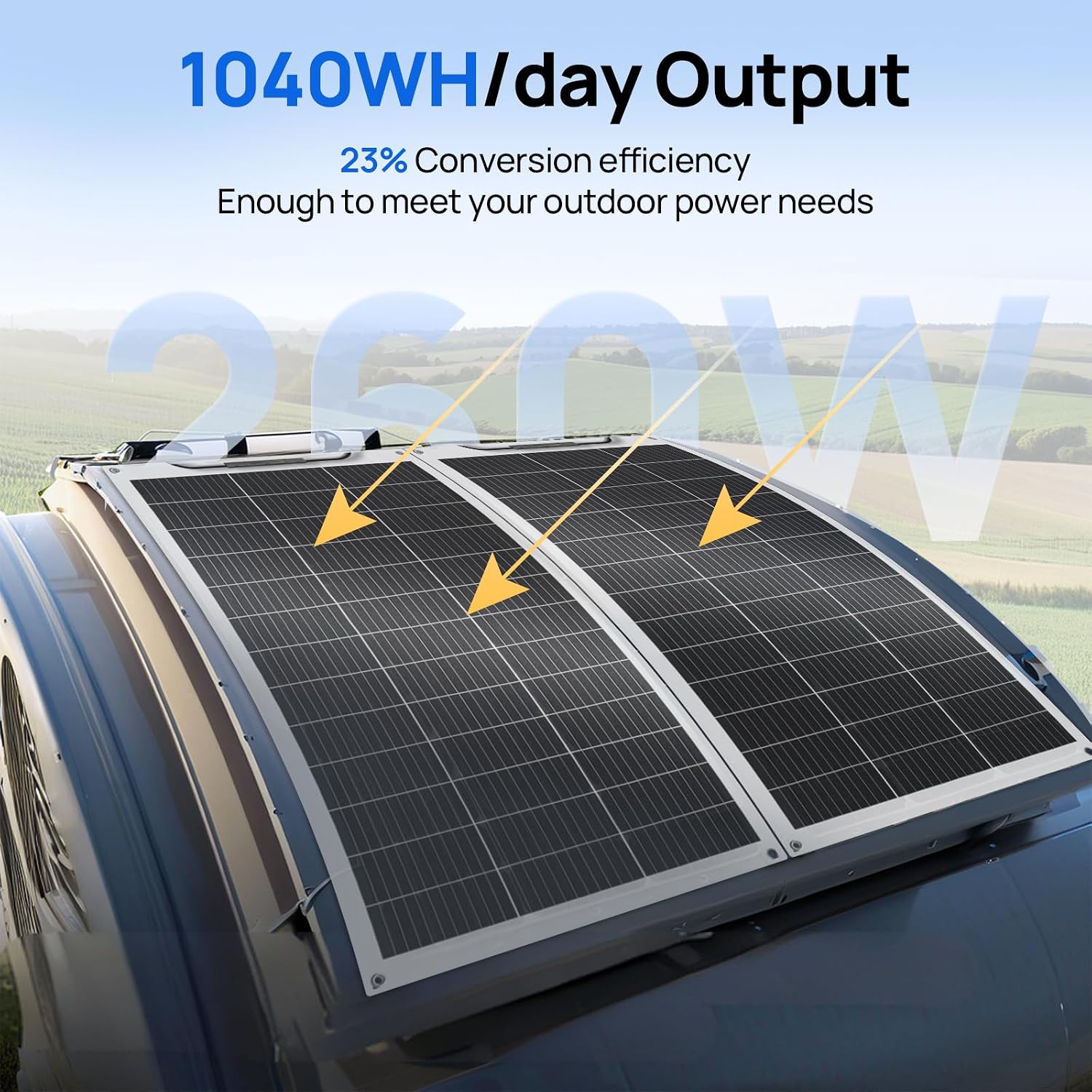 ECO-WORTHY 260Watt 12Volt Flexible Solar Panel Kit for Off Grid Home RV, Boat and Uneven Surfaces:2pcs 130W Mono Solar Panel + 30A 12V Charger Controller + Solar Cable + Tray Cable + Y Branch