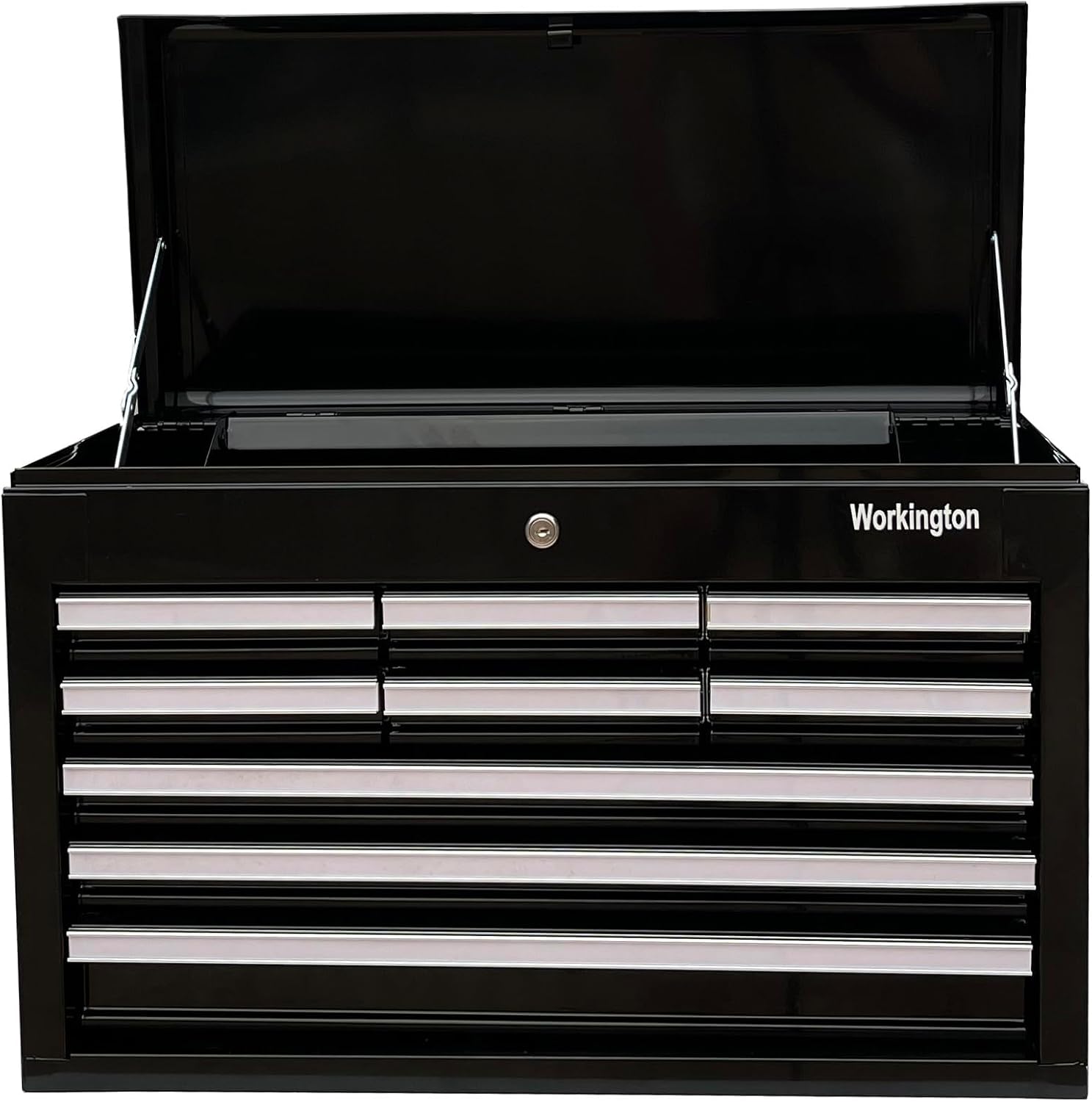 Workington Professional Industrial Portable Metal Tool Chest with 9 Drawers, 26' 9-Drawer Tool Chest Cabinet with Ball Bearing Drawer Slides, Steel Tool Storage Box Organizer 4016 Black