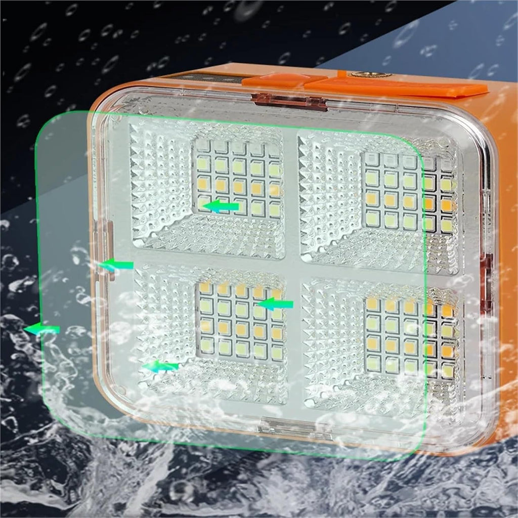 Floodlight Solar Camping Light Fast Charging Battery Magnetic Handheld Portable Outdoor Emergency Light(Engineering Style)