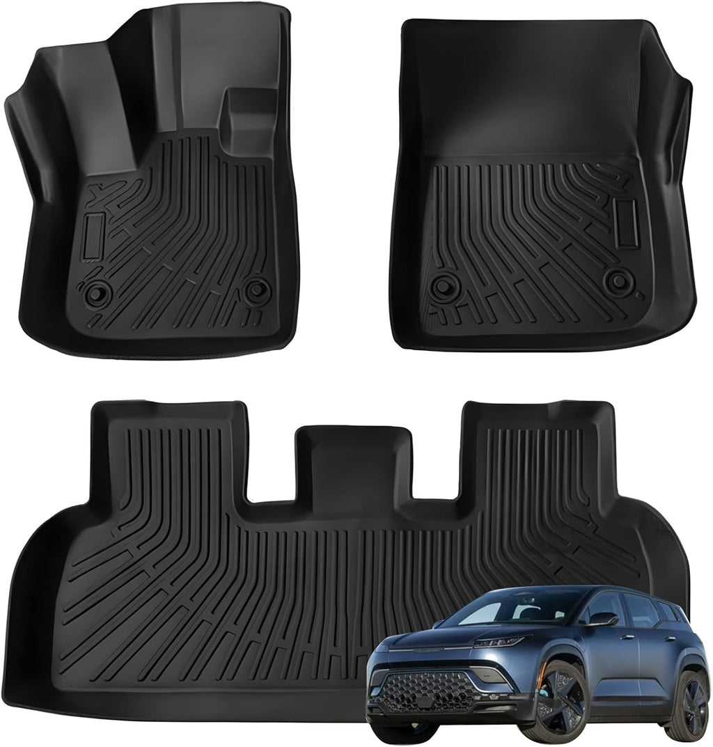 Priprilod Floor Mats Fit for Fisker Ocean 2023-2024 4-Door All Weather Protector TPE Floor Liners Custom Fit Car Mats Non-Slip