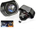 2.5 inch Honeycomb Bi Projector Lens with 2.5 inch White/Yellow Turn Signal Shroud Decoration,70W 6000K-Focus Beam with Sharp Cut off Line No Blind Oncoming Car Upgrade Bi-Xenon Projector Lens