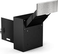 Through-The-Wall Locking Drop Box with Adjustable Chute, Heavy Duty Steel | Rainproof Mailbox for Mail, Checks, Cash, Keys & Rent, Fits 6.63'-11.7' Walls, Anti-Fishing Secure Lock, Black