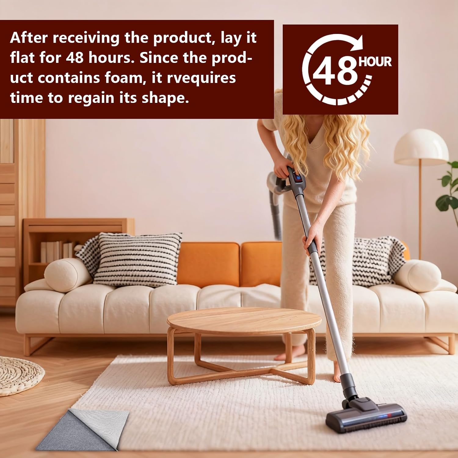 Non Slip Rug Pad Gripper, 10 x 14 Ft Extra Thick Foam Under Area Rug Carpet Pads for Any Hard Surface Floors, Keep Your Carpets Safe and in Place, Prevent Rug from Wrinkling or Buckling