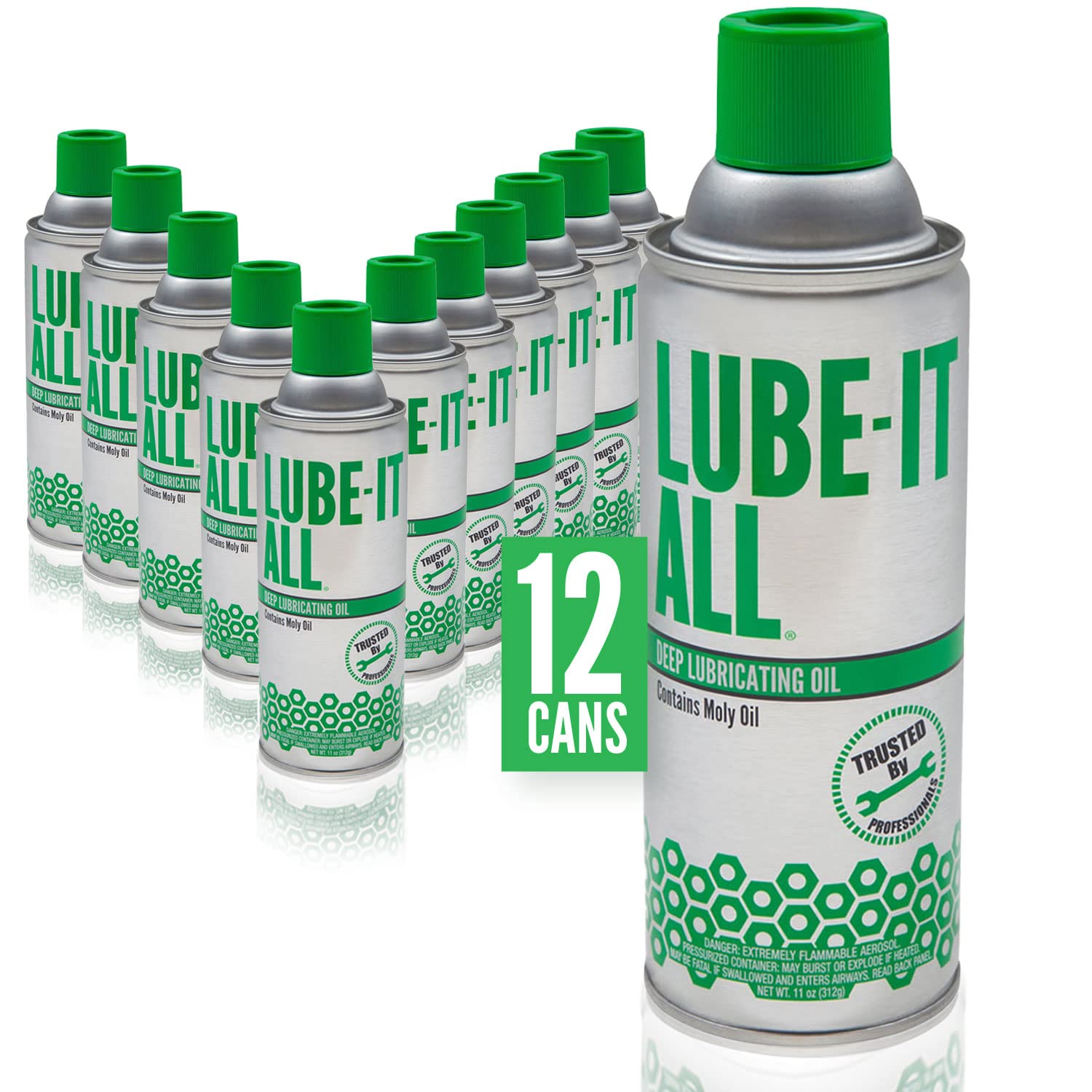 Lube-It All Deep Lubricating Oil – Multi-Purpose Spray Lubricant for Industrial, Automotive, Marine, and Household Use, Long-Lasting Protection, Water-Resistant Formula, 11 oz, 12-Pack