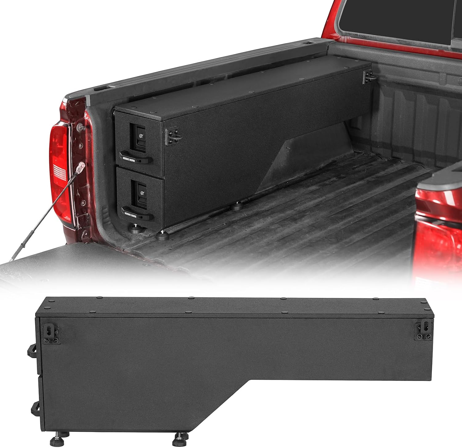 Hooke Road Truck Bed Storage Drawer for 2015-2022 Chevy Colorado & GMC Canyon 5'2' Bed, Slide out Wheel Well Tool Box Organizer with Keys
