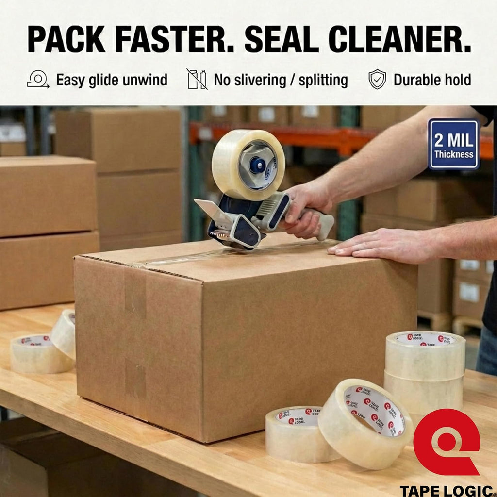 Tape Logic 2' x 110 Yard Clear Packing Tape Pallet - 45 Cases (1620 Rolls) - 2.0 Mil Heavy Duty Shipping Tape - Bulk Strong Acrylic Adhesive Box Sealing Tape for Warehouse & Fulfillment Packaging