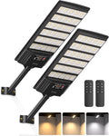 Gefolly Solar Lights Outdoor, 3000K/4000K/6000K Street Lights Outdoor Dusk to Dawn, IP67 Waterproof Solar Flood Security Lights with Motion Sensor for Warehouse, Yard, Garage-2Pack