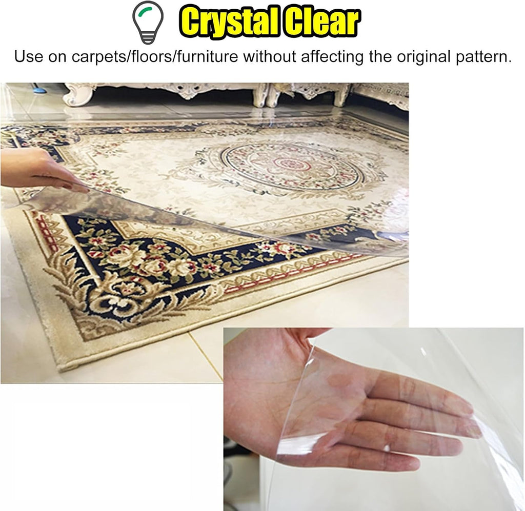 YANBI Wood/Tile HD Transparent Floor Mats, Heavy Duty Floor Runner Protector, Home Extra Large Waterproof Carpet Clear Pad, Customizable Length (Size : 125CMX650CM/3.9FTX21.3FT)