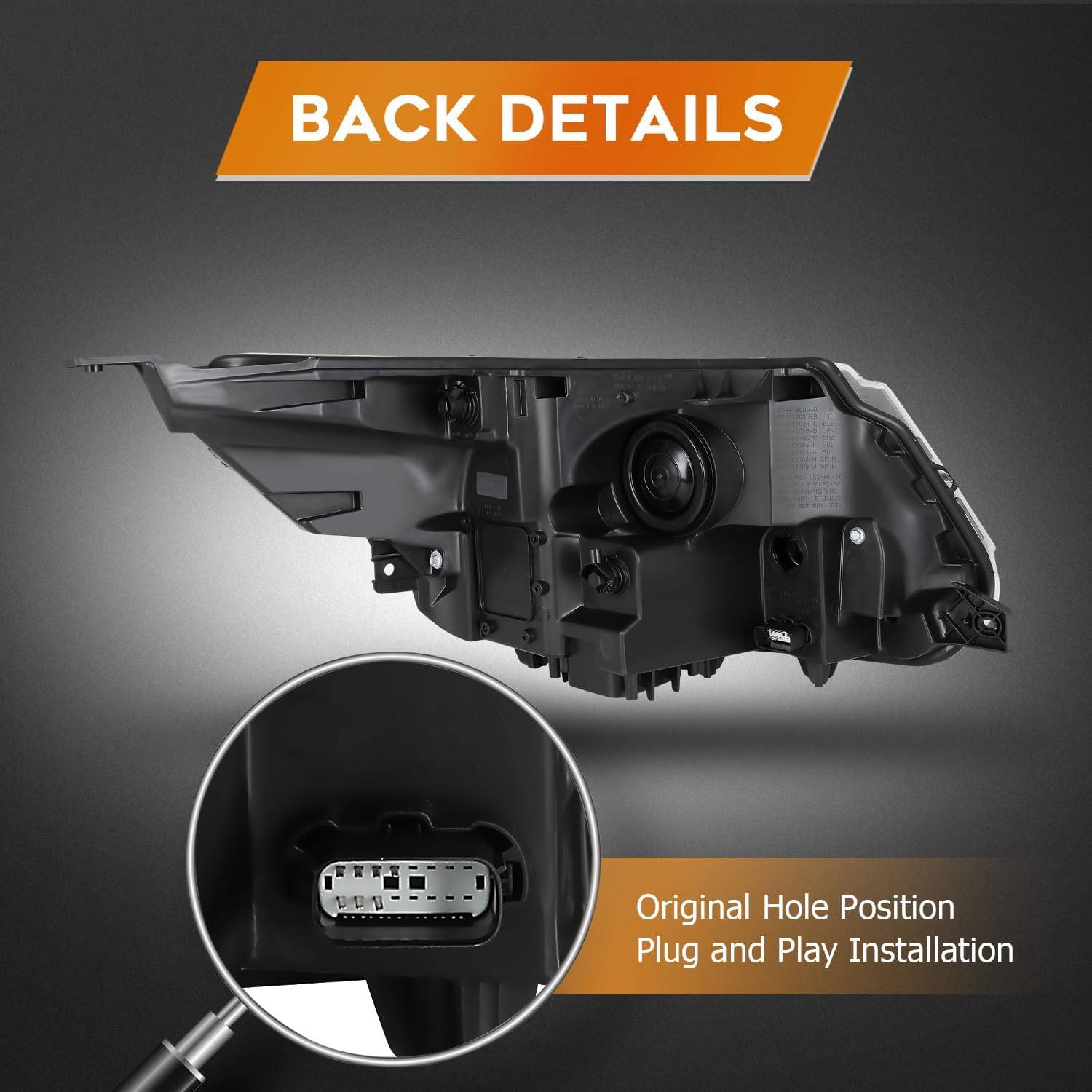 Headlight Fit 2016-2018 for Explorer Black Housing Left Headlight Assembly FB5Z13008B