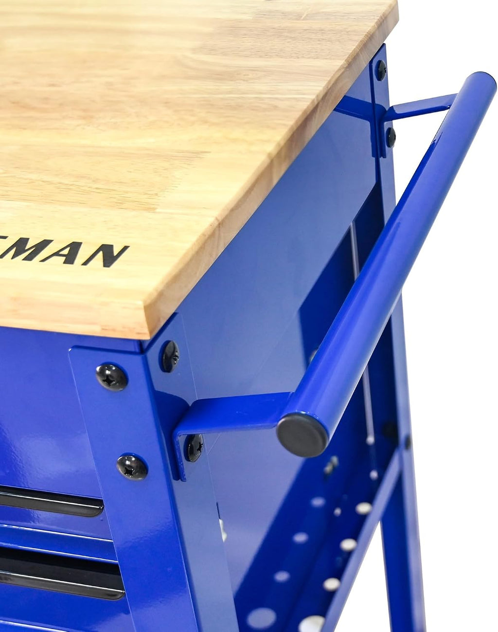3-Drawer Rolling Tool Cart with Lift-Up Wooden Top, Heavy Duty Mobile Tool Cabinet with Secure Lock and Wheels, Multi-Functional Storage for Garage and Workshop