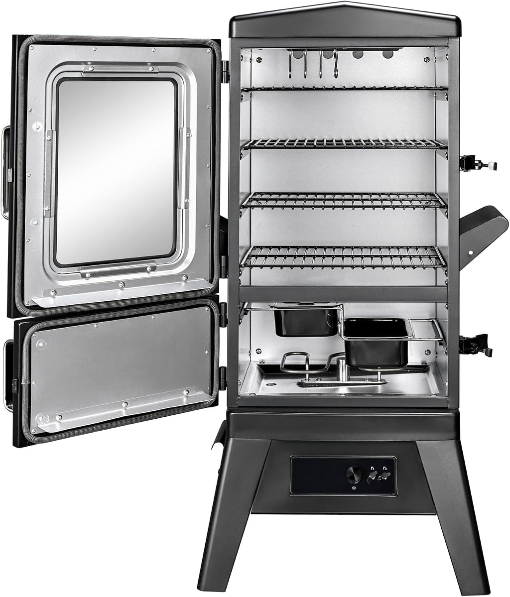 Digital Electric Smoker with Cover, LED Display Build in Meat Probe Large Capacity BBQ Smokers, 4 Racks Smoke More with 633 sq in Cooking Area